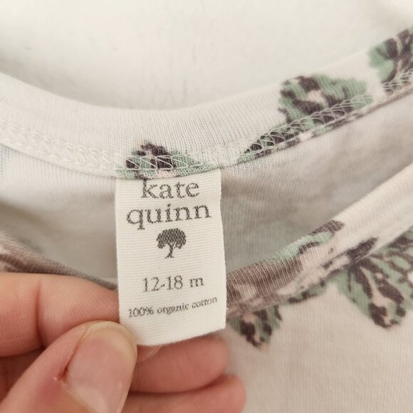 Kate Quinn Floral Long Sleeve Bodysuit Mauve Beige Mittens Baby 12-18M - Picture 5 of 6